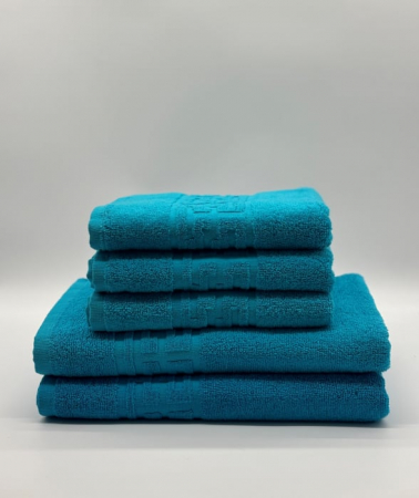 Set 5 Prosoape Bumbac 500 gr/mp, Dunga Greceasca, Turcoaz C1229 [1]