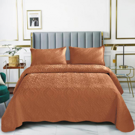 Cuverturi Catifea - Set cuvertura pat , catifea , matlasata , 3 piese , 220x240cm ,C1296