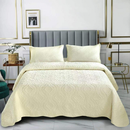 Cuverturi Catifea - Set cuvertura pat , catifea , matlasata , 3 piese , 220x240cm ,C1299