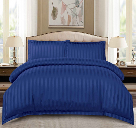 Lenjerii de Pat Damasc - Set Lenjerie de pat dublu cu Elastic, 2 Persoane, Tip Damasc, Uni, 4 Piese, Finet/Bumbac, Cearceaf pat 180 x 200 , C1274