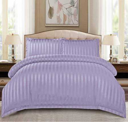 Lenjerii de Pat Damasc - Set Lenjerie de pat dublu cu Elastic, 2 Persoane, Tip Damasc, Uni, 4 Piese, Finet/Bumbac, Cearceaf pat 180 x 200 , C1278
