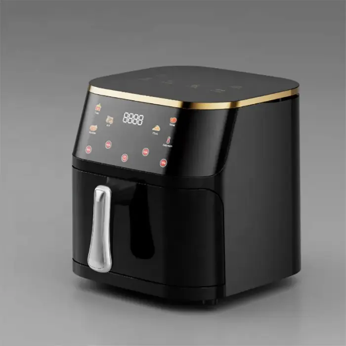 10 L forrólevegős fritőz Airfryer, 2400 W, olaj nélküli, 10 előre beállított program, digitális LED kijelző, állítható hőmérséklet 80–200°C, automatikus kikapcsolás, üvegbetétes edény, rozsdamentes ac [9]