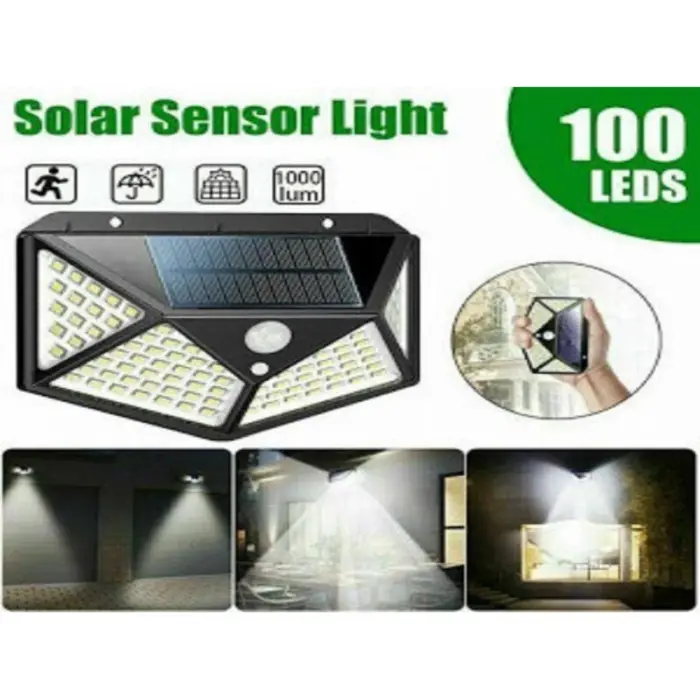 100 LED-es Napelemes Lámpa Mozgásérzékelővel, Új Modell, Vízálló, 3 Világítási Móddal, Hosszú Akkumulátor-élettartam – Ideális Kertekhez és Kültéri Helyekhez [2]