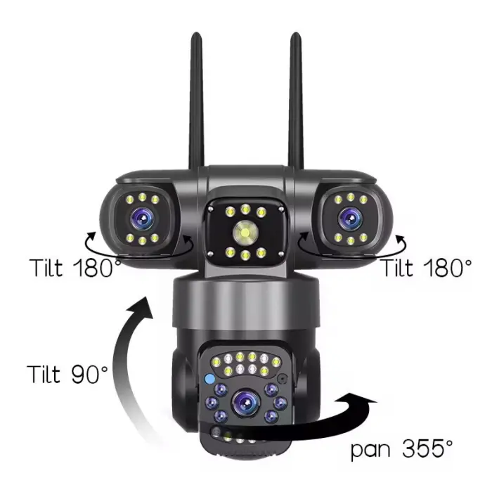 2 db Prémium WiFi Kamera Csomag – 360° Védelem, 3 Lencse, Színes Éjjellátás, Távoli Elérés Telefonról [12]