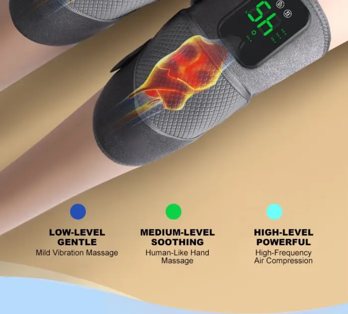2 db-os térdmelegítő készlet 3 fűtési móddal és 3 rezgő masszázsfunkcióval akkumulátor, váll-, könyök- és térdfájdalom enyhítésére, univerzális méret, fekete [14]
