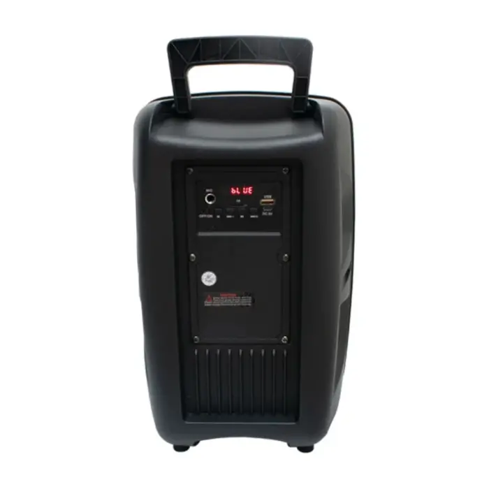 200W PMPO hordozható Bluetooth hangszóró, 8 hüvelykes, FM rádióval, mikrofonnal, többszínű LED világítással, USB, SD, AUX – Tökéletes karaoke-hoz és bulikhoz, újratölthető akkumulátorral és teljes vez [2]