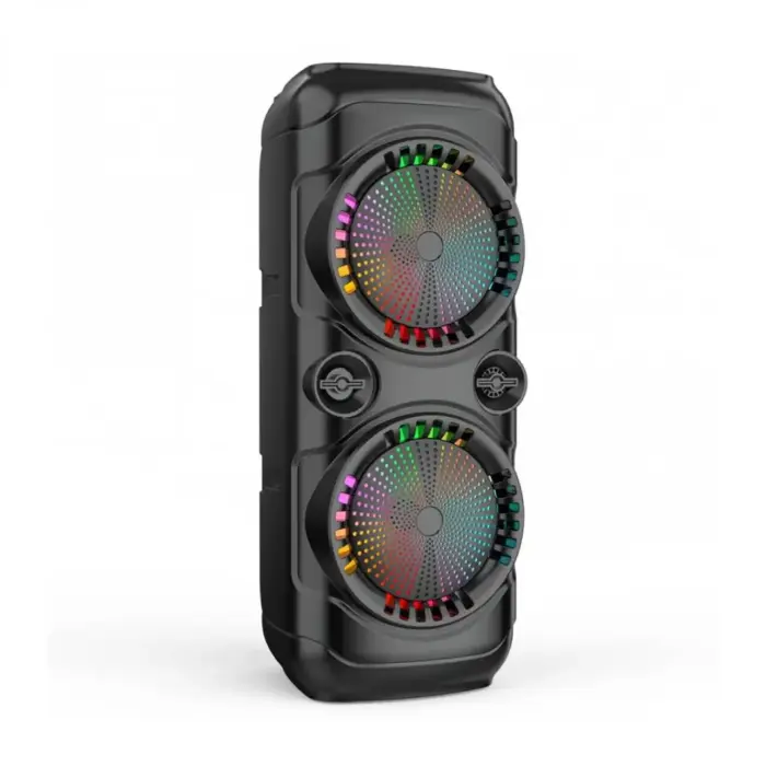 250 W PMPO hordozható hangszóró Bluetooth kapcsolattal, mikrofonnal, 2 x 8 hüvelykes hangszóróval, karaoke funkcióval, LED fényekkel, FM rádióval, víz- és porálló – ideális bulikhoz és szabadtéri szór [2]