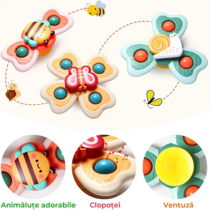 3 darabos interaktív tapadókorongos játék szett babáknak – Oktató pörgő játék 1–2 éveseknek [2]