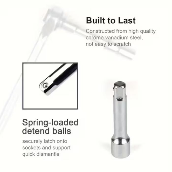 40 Darabos Racsnis Kulcskészlet, Ezüstszínű, Kiváló Minőségű Szénacél, Erős és Tartós, Könnyen Szállítható és Tárolható [4]