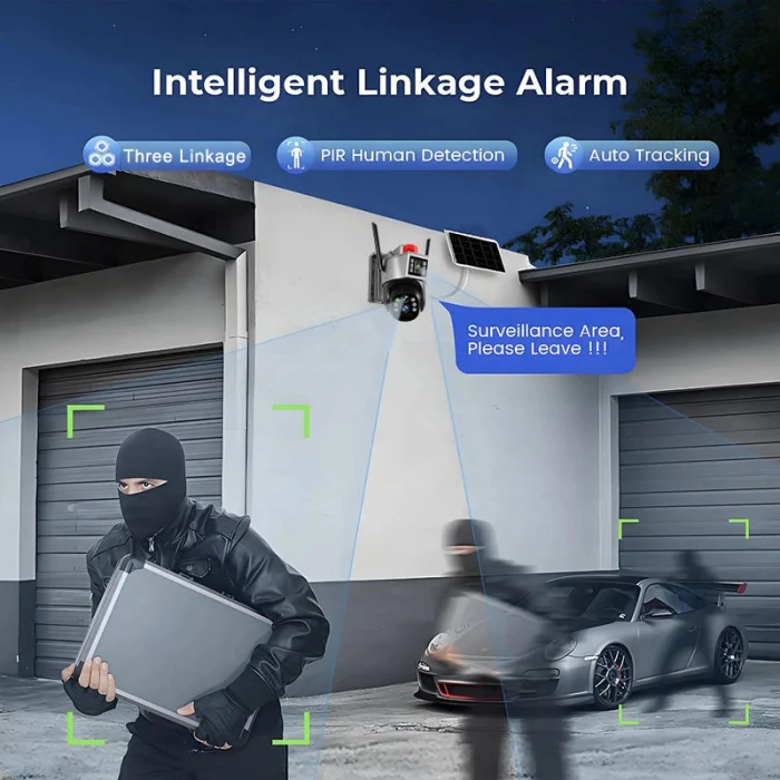 4G Napelemes Biztonsági Kamera, 2K Ultra HD Felbontás, Színes Éjjellátás, Mozgásérzékelés, Kétirányú Hang & Fényriasztás [8]