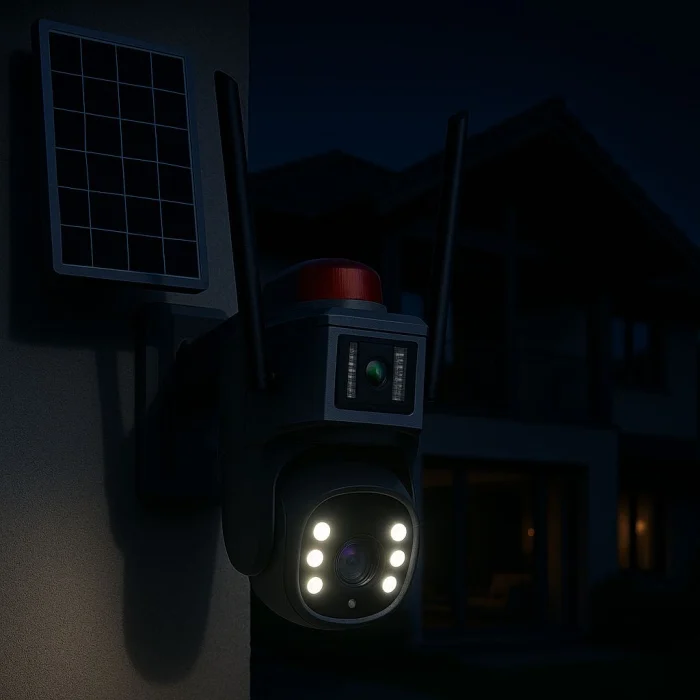 4G Napelemes Biztonsági Kamera, 2K Ultra HD Felbontás, Színes Éjjellátás, Mozgásérzékelés, Kétirányú Hang & Fényriasztás [7]