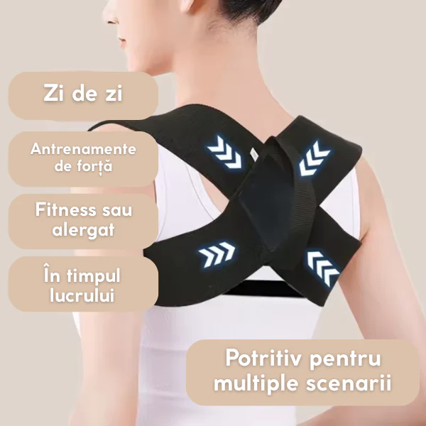 Állítható Testtartásjavító Hát- és Válltámasz, Könnyű és Légáteresztő Tartópánt, A Gerinc Megtámasztására és a Görnyedés Csökkentésére, Irodába, Otthonra és Edzőterembe, XL Méret [3]