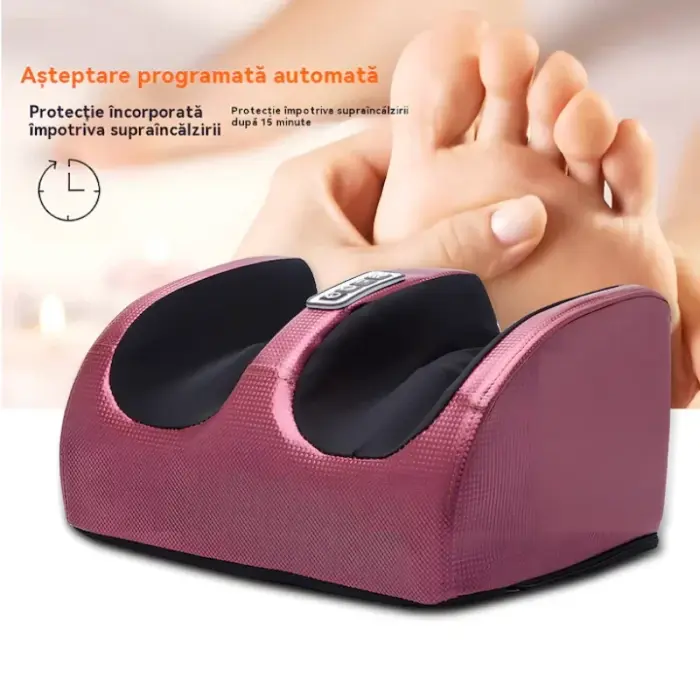 Multifunkciós lábmasszírozó készülék – kétirányú masszázs, fűtés funkció, 3 intenzitási fokozat, 12V, 24W, ergonomikus kialakítás, piros [4]