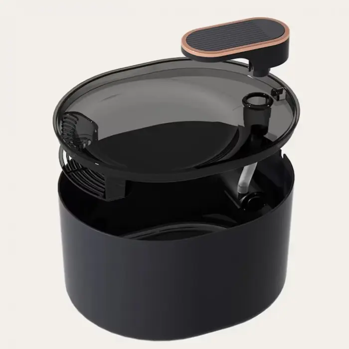 Automatikus vízadagoló prémium kutya- és macskamodell, aktív szénszűrővel, csendes működésű, kellemes kék LED világítással, 3L, hálózati adapter, fekete műanyag [19]