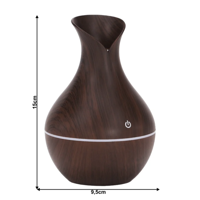 Barna Aromaterápiás Párásító, 130 ml, 30 ml/h, 1,49 W, 9,5x15 cm, 4 Óra Autonómia Automatikus Kikapcsolással, USB Táplálás [4]
