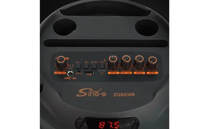 Boxă portabilă ZQS8308, 450W PMPO, 3 difuzoare 8 , Bluetooth, FM, AUX, USB, RGB, microfon wireless, telecomandă, acumulator 6000 mAh [2]
