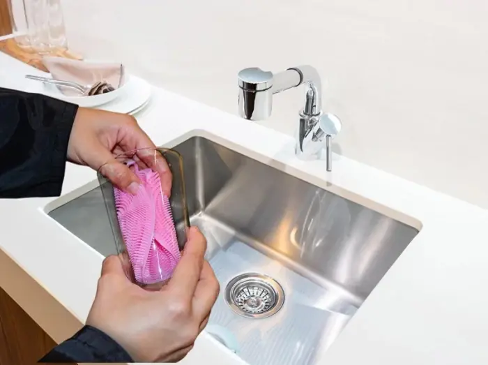 Burete din Silicon Reutilizabil pentru Curățenie, Perie Dublă, Fără BPA, Eco-Friendly, 3 Culori [2]