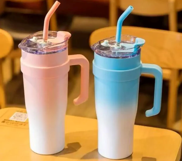 1,2L Hordozható Hőszigetelt Bögre, 304 Rozsdamentes Acél, Nagy Kapacitás Szívószállal, Melegen vagy Hidegen Tartja az Italokat, Tartós és Praktikus Kialakítás Mindennapi Használatra [3]