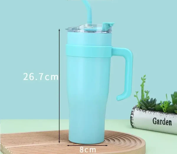 1,2L Hordozható Hőszigetelt Bögre, 304 Rozsdamentes Acél, Nagy Kapacitás Szívószállal, Melegen vagy Hidegen Tartja az Italokat, Tartós és Praktikus Kialakítás Mindennapi Használatra [2]