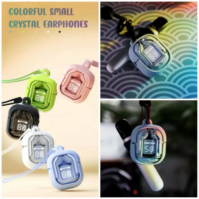 Átlátszó TWS vezeték nélküli fülhallgató, 8D Dolby hangzás, Bluetooth 5.3, Gyors Type-C töltés, vízálló, telefonokhoz kompatibilis [20]