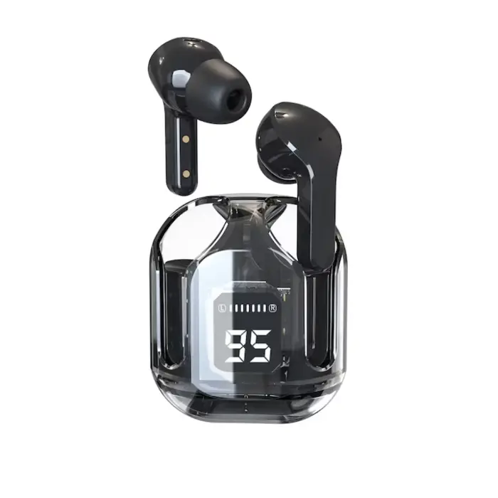 Átlátszó TWS vezeték nélküli fülhallgató, 8D Dolby hangzás, Bluetooth 5.3, Gyors Type-C töltés, vízálló, telefonokhoz kompatibilis [24]