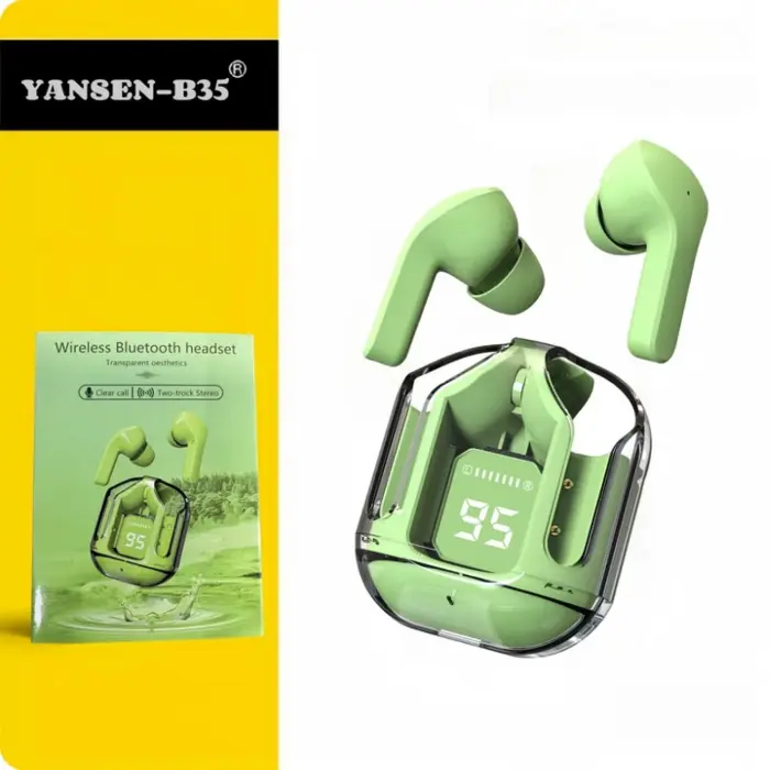 Átlátszó TWS vezeték nélküli fülhallgató, 8D Dolby hangzás, Bluetooth 5.3, Gyors Type-C töltés, vízálló, telefonokhoz kompatibilis [12]