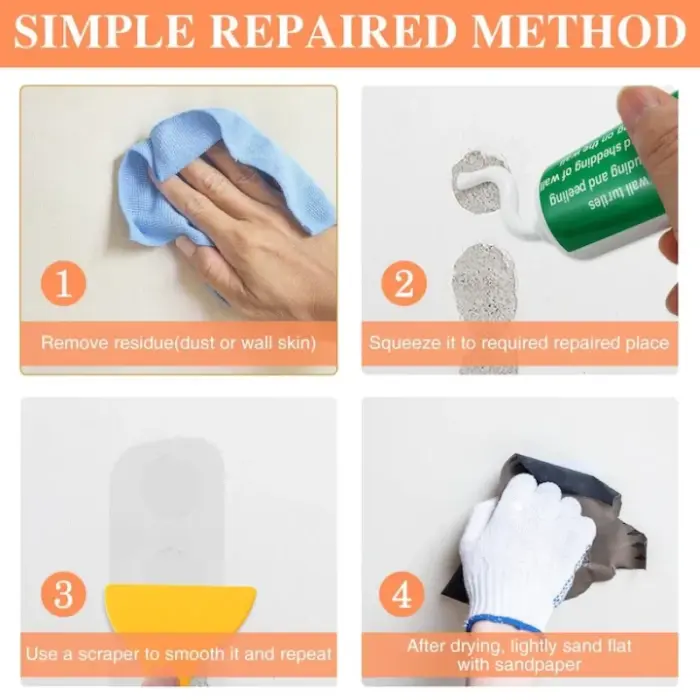 Azonnali faljavító paszta – gyors száradás, pasztás alkalmazás, fehér, spatulával [3]