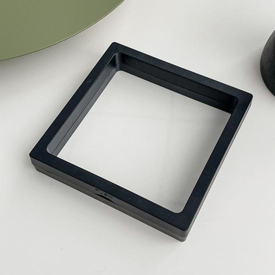 Prémium ékszertároló doboz 3D átlátszó hatással, gyűrűkhöz, karkötőkhöz, érmékhez és gyűjteményekhez, kompakt hordozható design, fekete [3]