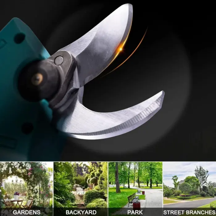 Elektromos kerti olló, 2 × 48V akkumulátorral, szénacél pengével, 9700 mAh akkumulátorral, tartozékokkal és hordtáskával [2]