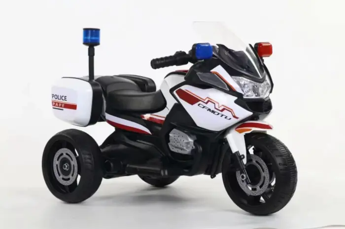 Elektromos rendőrmotor gyerekeknek 3-7 éveseknek, 3 kerékkel, 2x 380 V motor, 88 x 55 x 40 cm [4]