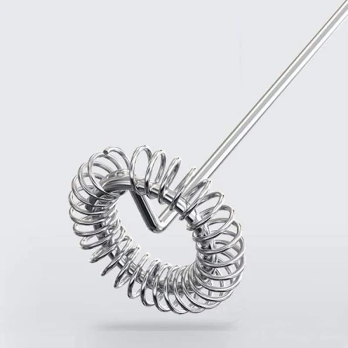 Elektromos tejhabosító mixer – álló tartóval, erős motor, rozsdamentes acél, meleg és hideg tejhez, AA elemmel, fekete [2]