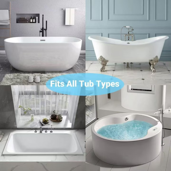 Fürdőkád párna 6 tapadókoronggal | Ergonomikus nyak- és válltámasszal, 4D Air-Mesh anyag, 43×43 cm, fehér, csúszásgátló [4]