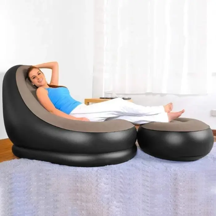 Felfújható nyugágy – szabadidős pihenéshez, szék és lábtartó, beltéri és kültéri használatra [7]