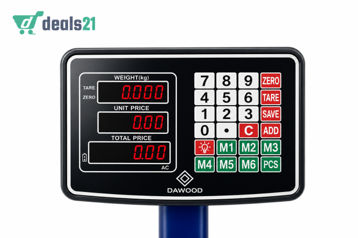 Fémlemezes bordázott platform mérleg, 200/350/500 kg, Lehajtható kar, Elektronikus kijelző. [5]