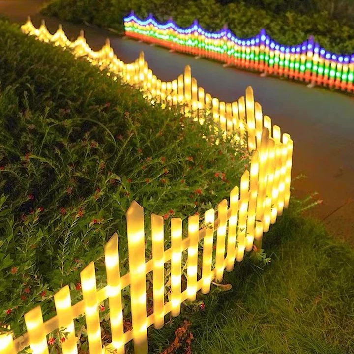 LED Világító Dekorkerítés, 3 m, 8 Világítási Programmal, Időjárásálló, Összekapcsolható Kialakítás, Udvarba és Kertbe, Meleg Fehér Fény [5]