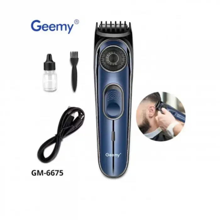 GEEMY GM 6675 Professzionális Hajvágó – Vezeték nélküli, Állítható Fej (1–10mm), Rozsdamentes Acél Pengék, Erős Motor, Ergonomikus Dizájn a Precíz Haj-, Szakáll- és Testvágáshoz, Kényelmes és Hatékony [3]