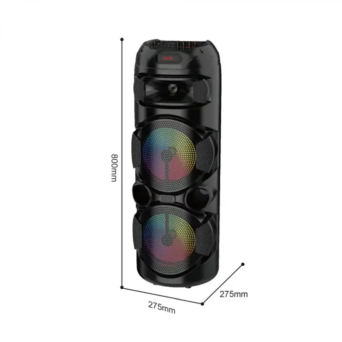 Hordozható hangszóró – 400W PMPO, Bluetooth, 8 hüvelykes hangszóró, digitális kijelző és erőteljes hangzás bulikhoz és karaoke-hoz [9]