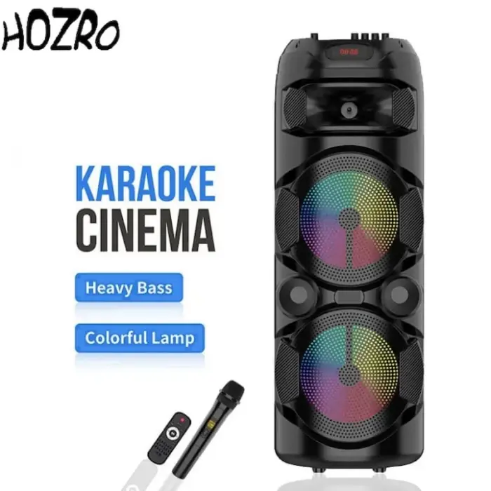 Hordozható hangszóró – 400W PMPO, Bluetooth, 8 hüvelykes hangszóró, digitális kijelző és erőteljes hangzás bulikhoz és karaoke-hoz [2]