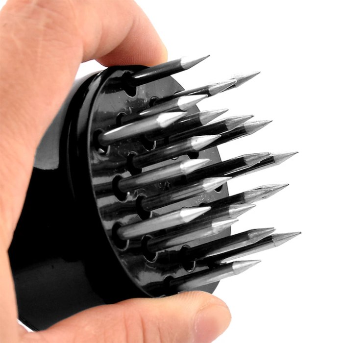 Húspuhító Eszköz, Fekete, 21 Rozsdamentes Acél Tű, Tartós Műanyag Ház, Éles Pengék a Gyors és Hatékony Puhításhoz [2]