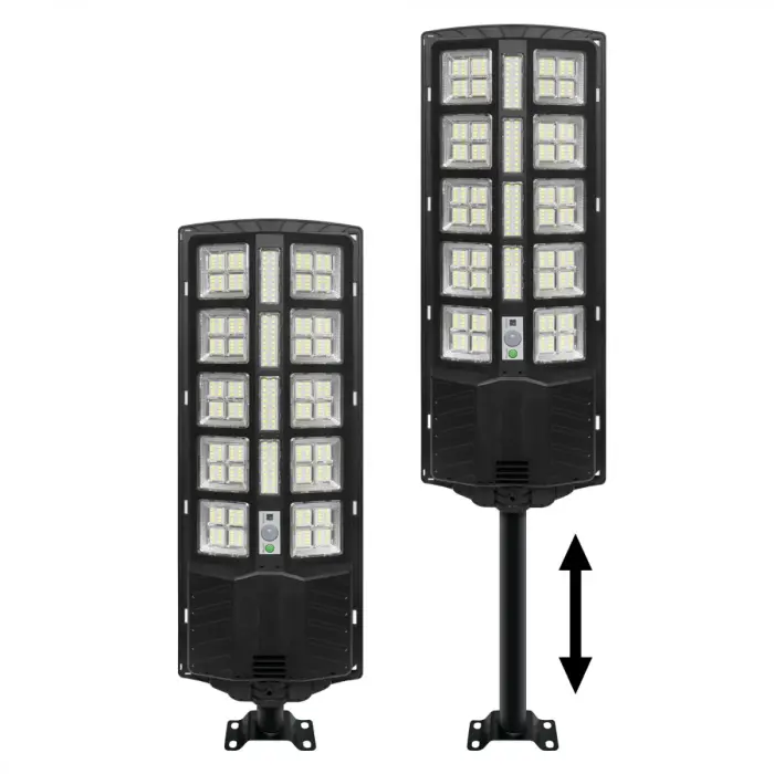 Integrált napelemes utcai lámpa távirányítóval, Teljesítmény: 3000W, Szín: Fekete [4]