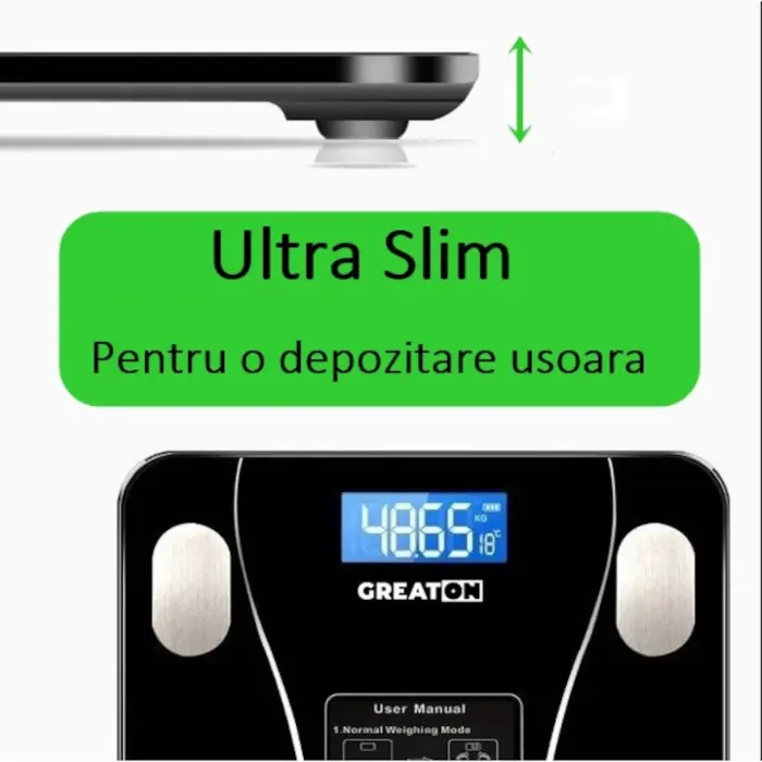 Intelligens digitális személyi mérleg testelemzéssel és telefonos alkalmazással, Bluetooth, 13 funkció [4]