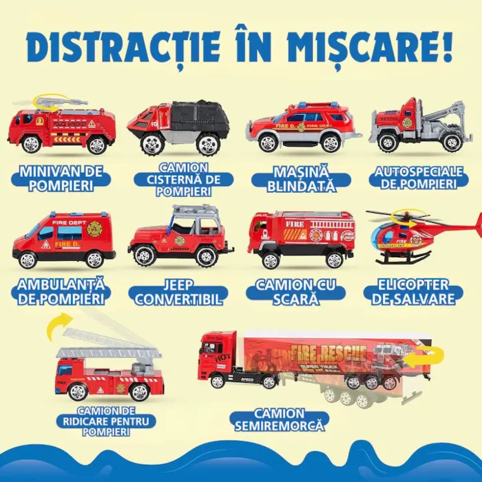 Játék teherautó utánfutóval 12 darabos készlet – Pull-back, súrlódás és nyitható ajtók funkcióval, 3–7 éves gyerekeknek [3]