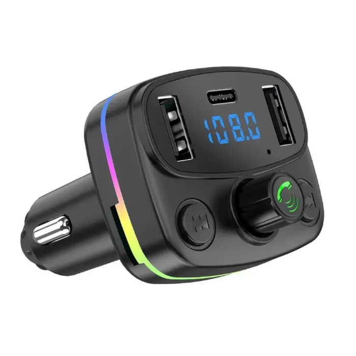 M41 Autós Bluetooth FM Modulator, Kihangosító, USB, RGB LED Világítással [4]