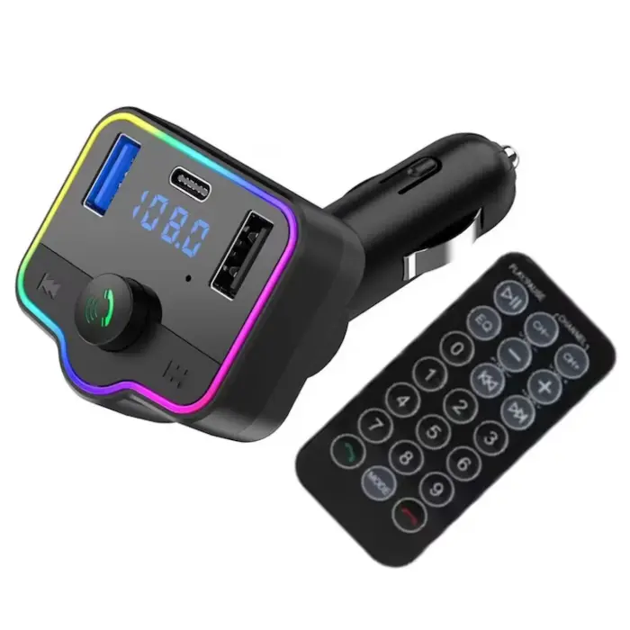 M46 FM Autós Modulator Távirányítóval, Kihangosítóval, Dual USB-vel, Bluetooth 5.0, Autós Töltő Funkcióval, USB Type-C Porttal [1]