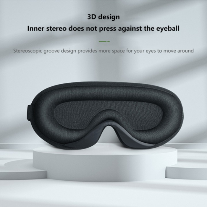 Ergonomikus alvómaszk, puha és kényelmes anyag, fényzáró design, relaxáló hatás mély alváshoz, fekete [5]