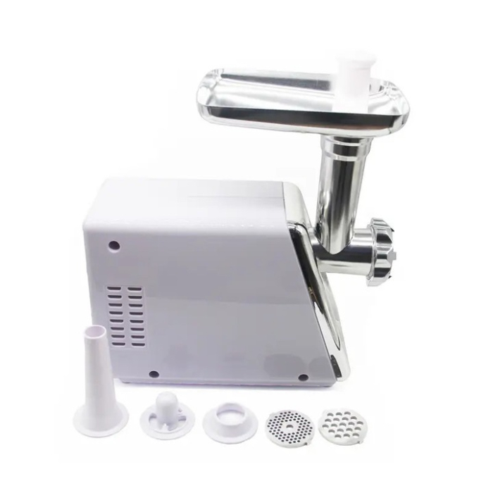 Professzionális Húsdaráló Gép 3000W, Termelés 120 kg/óra, 2 Vágótárcsa, Fordított Rendszer, Alumínium + ABS, Ezüst [4]