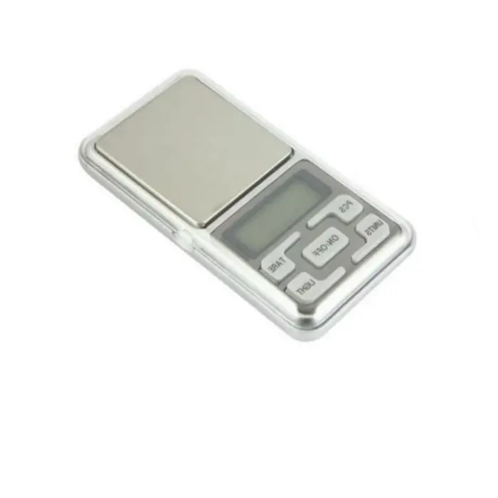 MH-500 zsebméretű ékszermérleg, 500 g, 0,1 g pontosság, TARE funkció, világító kijelző, ezüst szín [6]