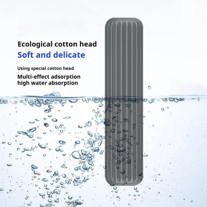 Mini kézi felmosó – hordozható, abszorbens PVA szivacs, push-pull csavaró rendszer, 15,5 × 29,5 cm, fehér [10]