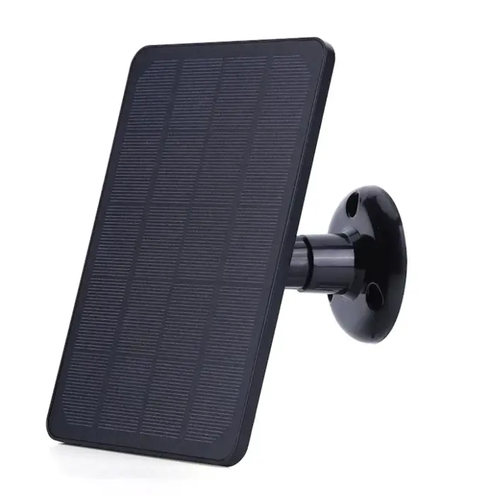 Mini Napelemes Fotovoltaikus Panel, 10W, 5V, Hordozható – Kamerákhoz és Telefon Töltéshez, 3m Kábel, Micro-USB és Type-C Adapter, Vízálló, Fekete, 175x120 mm [10]
