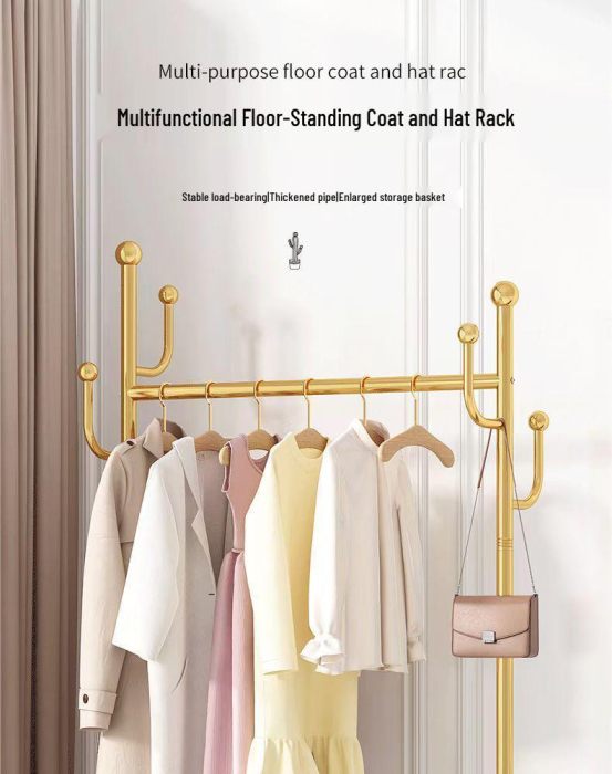 Mobil Ruhatartó Állvány, Luxus Dizájn, Könnyű Kivitel Kerekekkel, 80 cm, Ideális Hálószobába, Praktikus Ruhák és Kalapok Tárolására [7]